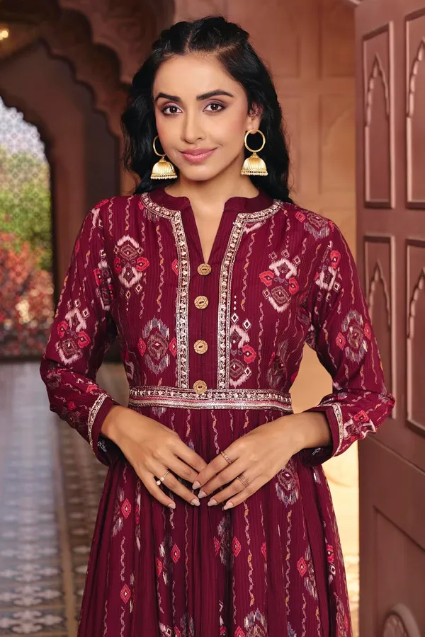 Maroon_Georgette_Bralin_Print_Flared_Anarkali_Gown_For_Women