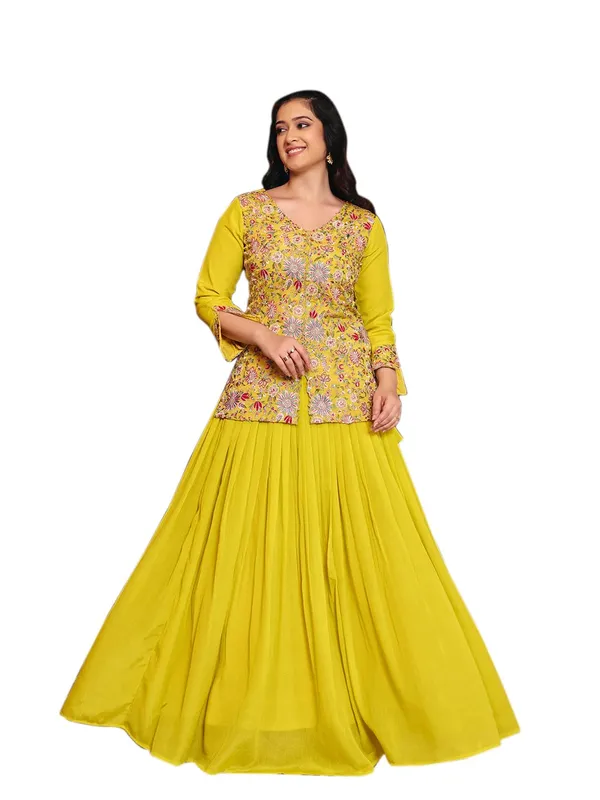 Yellow_Chinon_Embroidered_Lehenga_Choli_Set_For_Women
