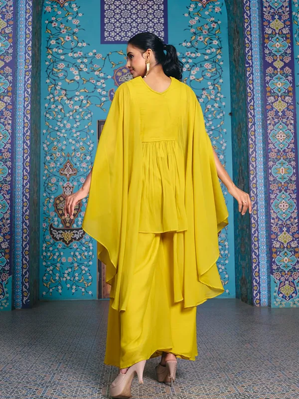 Yellow_Georgette_Embroidered_Kaftan_Top_Palazzo_Set_For_Women