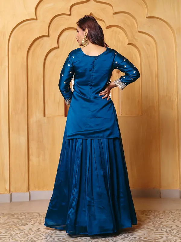 Royal_Blue_Rayon_Embroidered_Sharara_Suit_For_Women