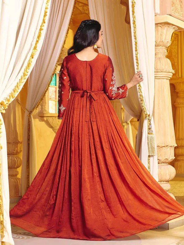 Rust_Rayon_Embroidered_Sharara_Suit_For_Women