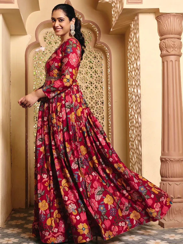 Maroon_Rayon_Flared_Anarkali_Embroidered_Gown_For_Women