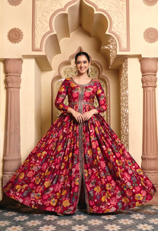 Maroon_Rayon_Flared_Anarkali_Embroidered_Gown_For_Women