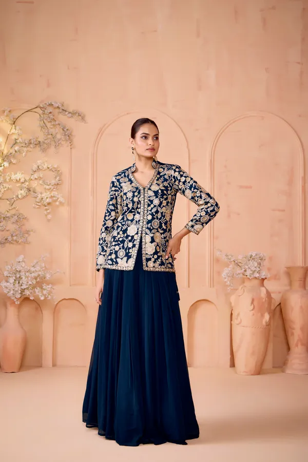 Dark_Blue_Rayon_Embroidered_Sharara_Suit_For_Women