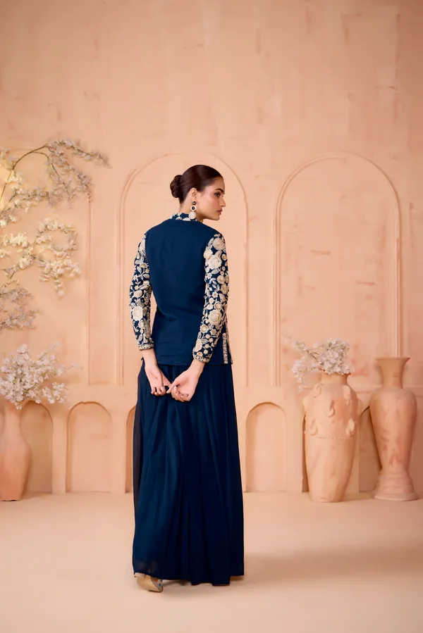 Dark_Blue_Rayon_Embroidered_Sharara_Suit_For_Women