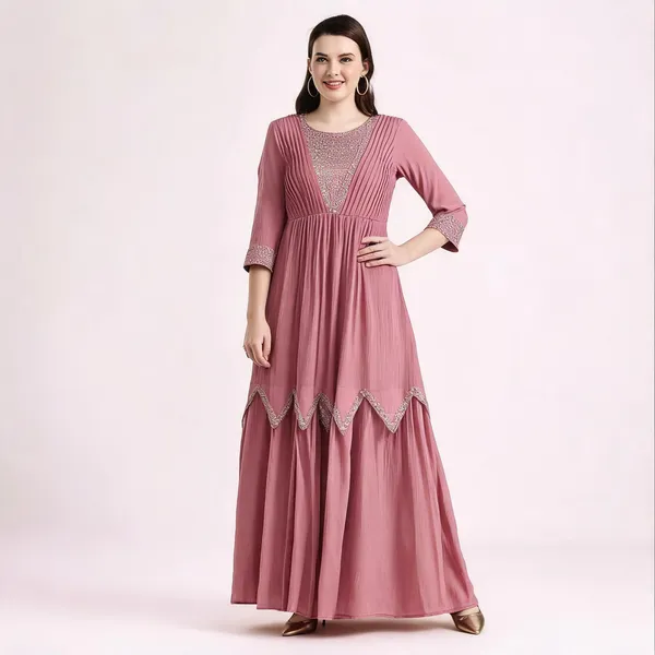 Pink_Georgette_Embroidered_Lehenga_Choli_Set_For_Women