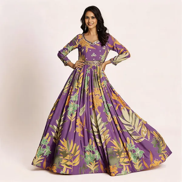 Pink_Rayon_Hand_Embroidery_Printed_Long_Gown_For_Women