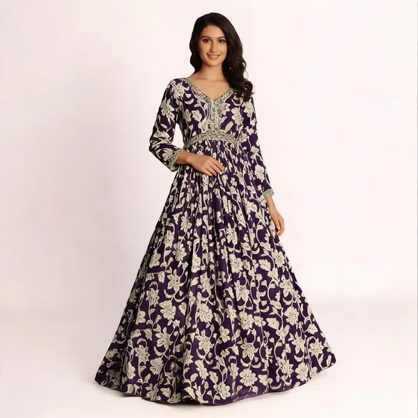 Wine_Georgette_Embroidered_Co-Ord_Set_For_Women