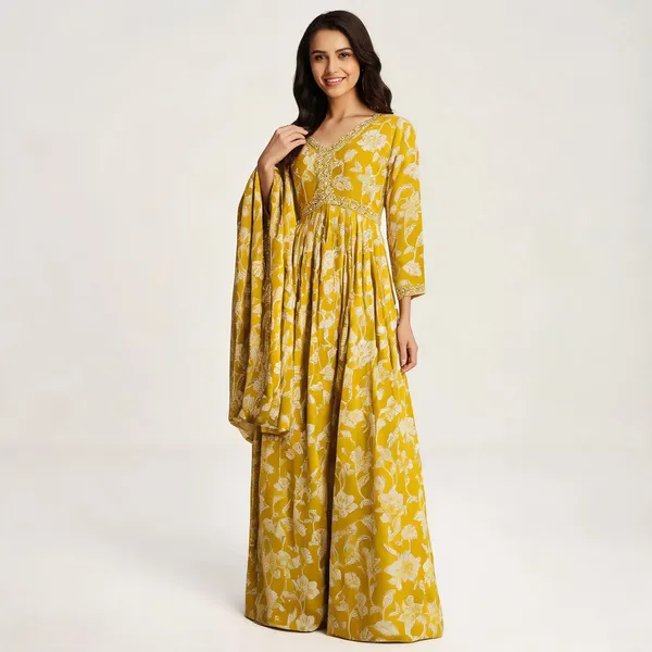Yellow_Georgette_Embroidered_Sharara_Set_For_Women