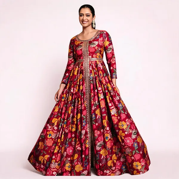 Maroon_Rayon_Flared_Anarkali_Embroidered_Gown_For_Women