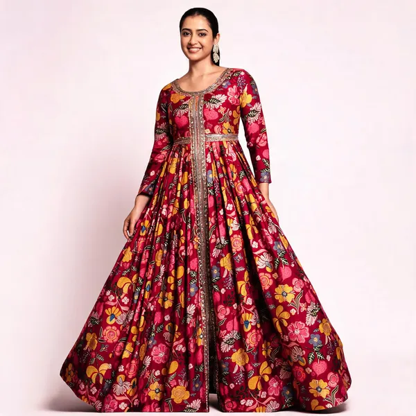 Maroon_Rayon_Flared_Anarkali_Embroidered_Gown_For_Women