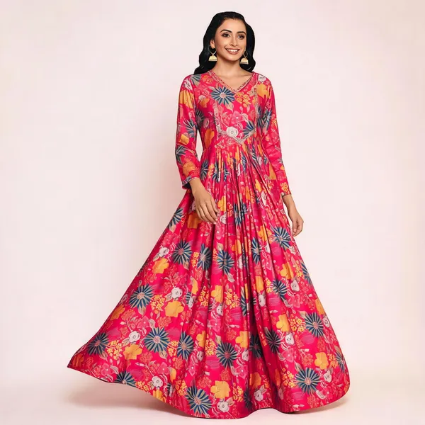 Pink_Georgette_Vatican_Print_Flared_Anarkali_Gown_For_Women