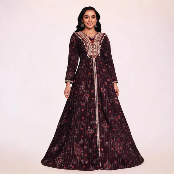 Coffee_Chinon_Flared_Anarkali_Embroidered_Gown_For_Women