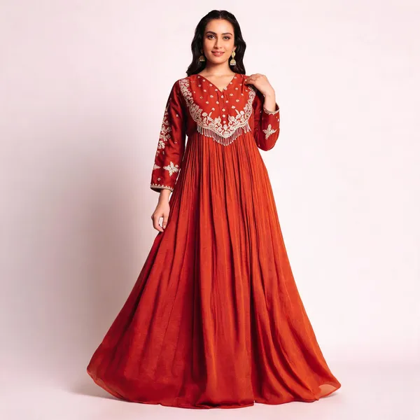 Rust_Rayon_Embroidered_Sharara_Suit_For_Women