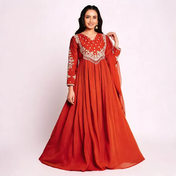 Rust_Rayon_Embroidered_Sharara_Suit_For_Women