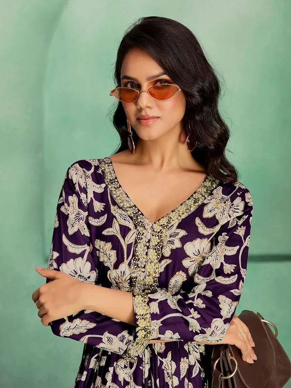 Wine_Georgette_Embroidered_Co-Ord_Set_For_Women