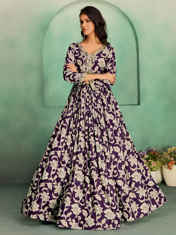 Wine_Georgette_Embroidered_Co-Ord_Set_For_Women