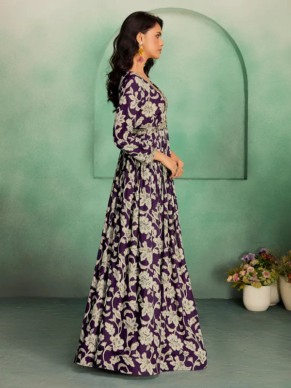 Wine_Georgette_Embroidered_Co-Ord_Set_For_Women