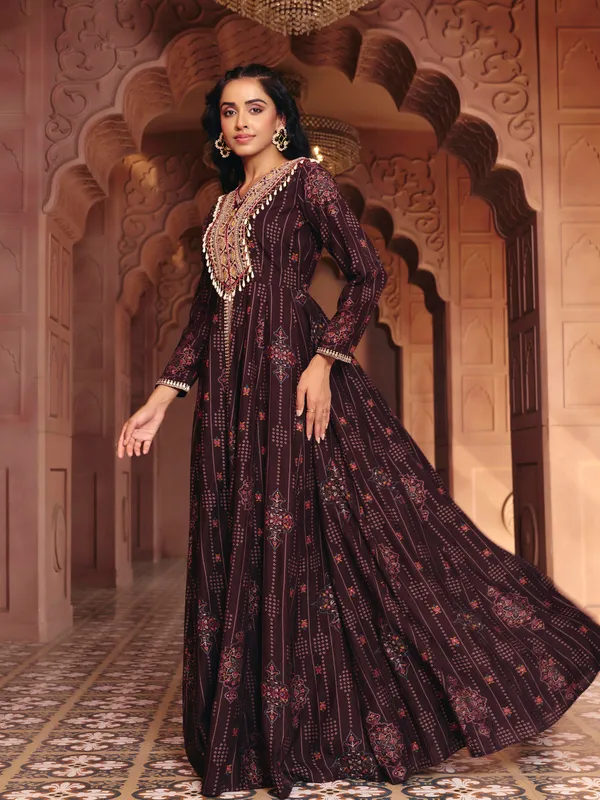 Coffee_Chinon_Flared_Anarkali_Embroidered_Gown_For_Women