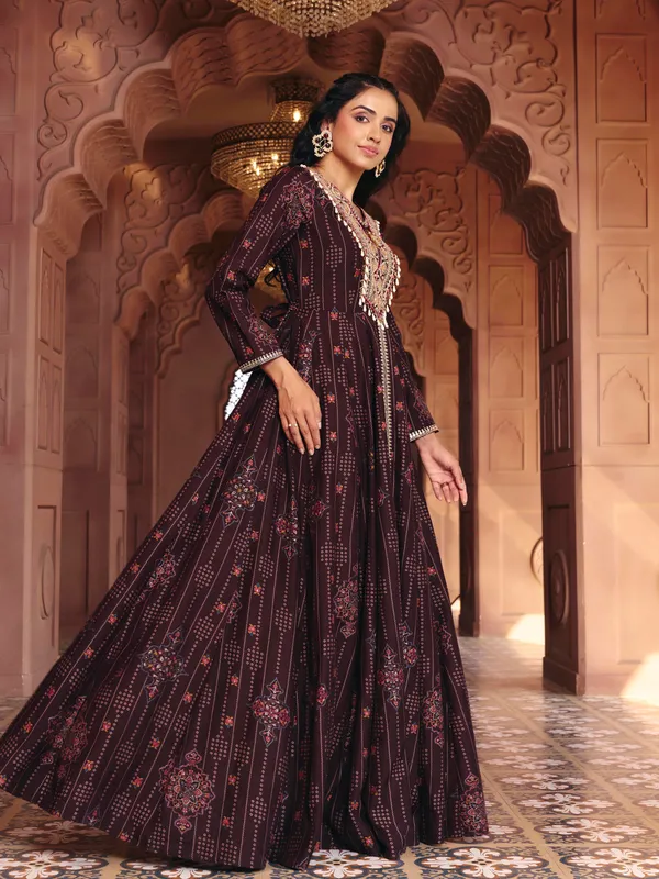 Coffee_Chinon_Flared_Anarkali_Embroidered_Gown_For_Women