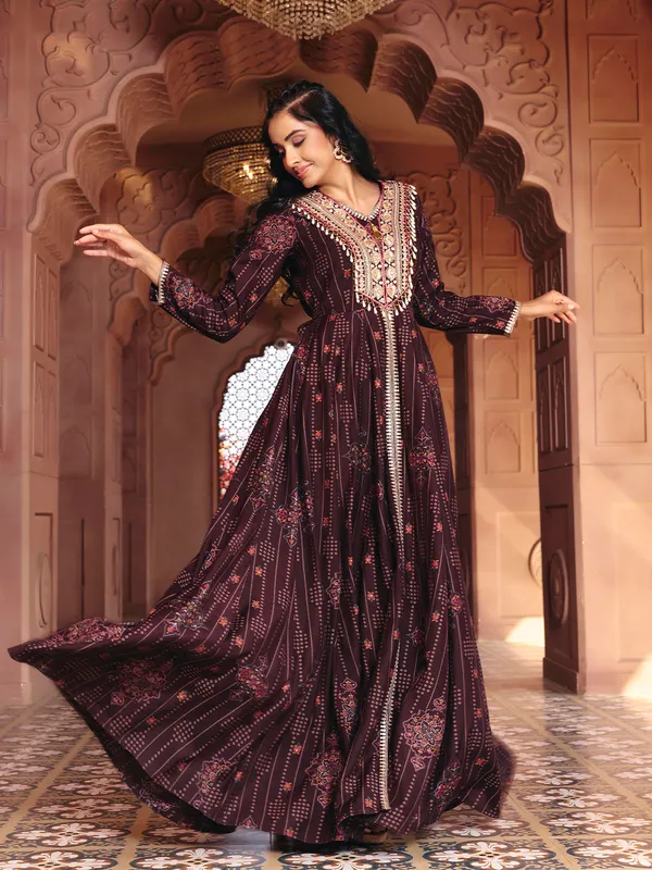 Coffee_Chinon_Flared_Anarkali_Embroidered_Gown_For_Women