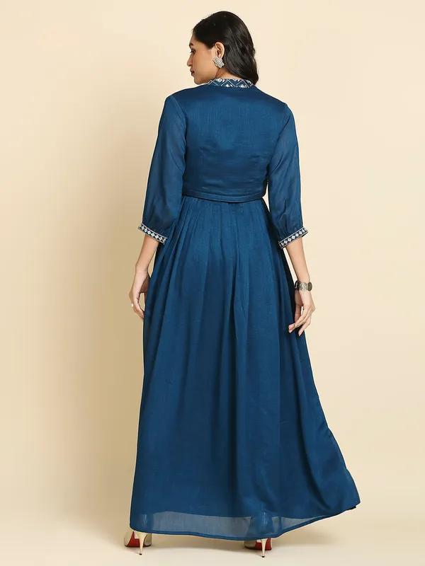 Blue_Georgette_Embroidered_Long_Gown_With_Dupatta_For_Women