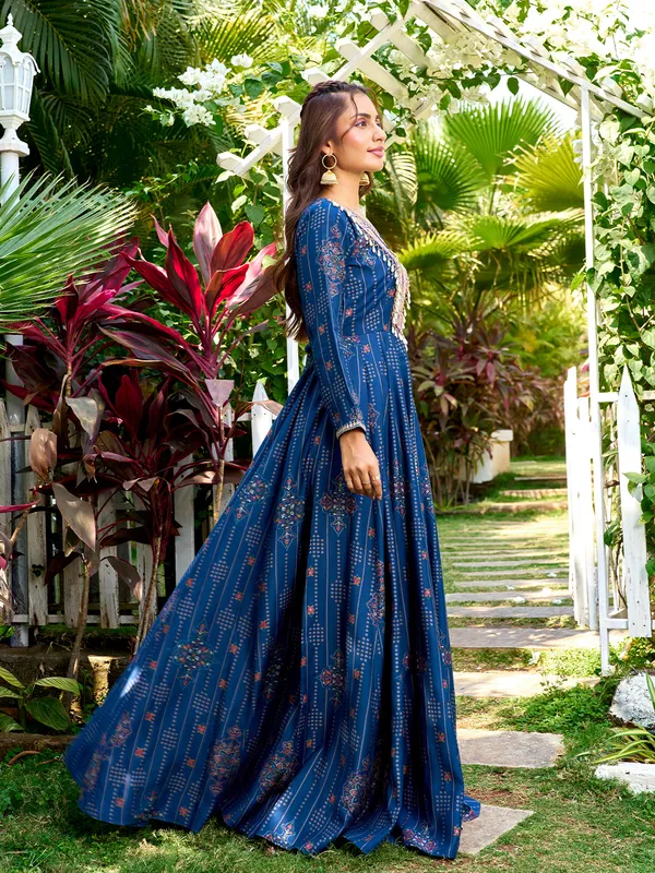 Blue_Georgette_Embroidered_Gown_For_Women