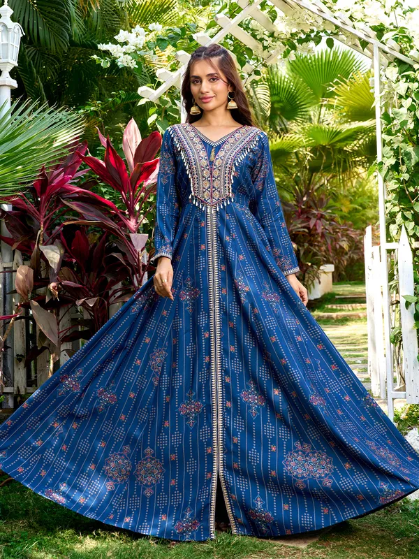Blue_Georgette_Embroidered_Gown_For_Women