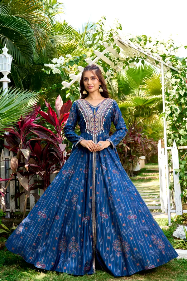 Blue_Georgette_Embroidered_Gown_For_Women