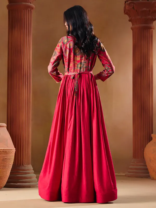 Pink_Georgette_Vatican_Print_Indo_Western_Gown_For_Women