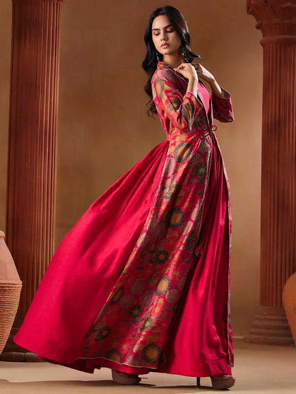 Pink_Georgette_Vatican_Print_Indo_Western_Gown_For_Women