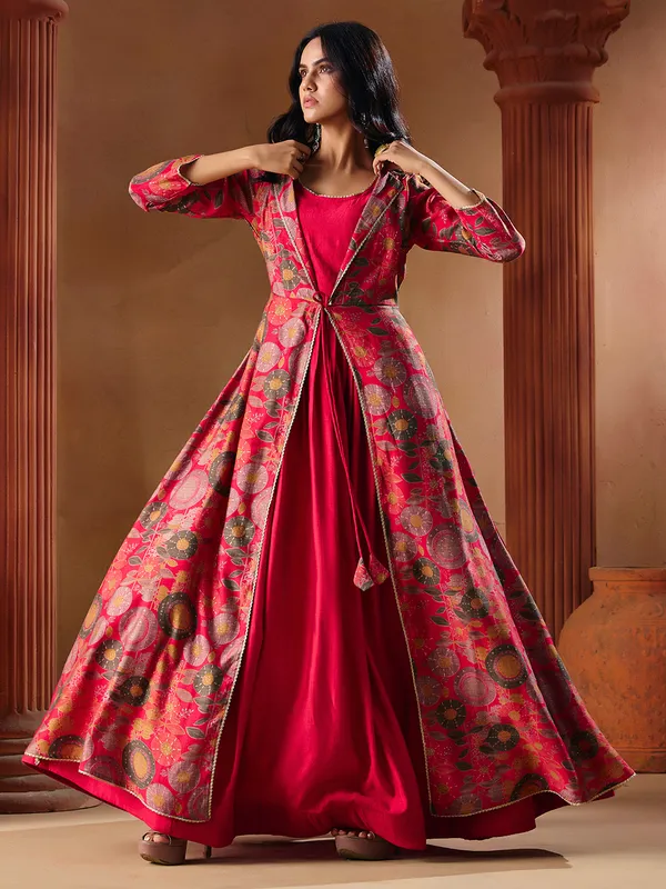 Pink_Georgette_Vatican_Print_Indo_Western_Gown_For_Women
