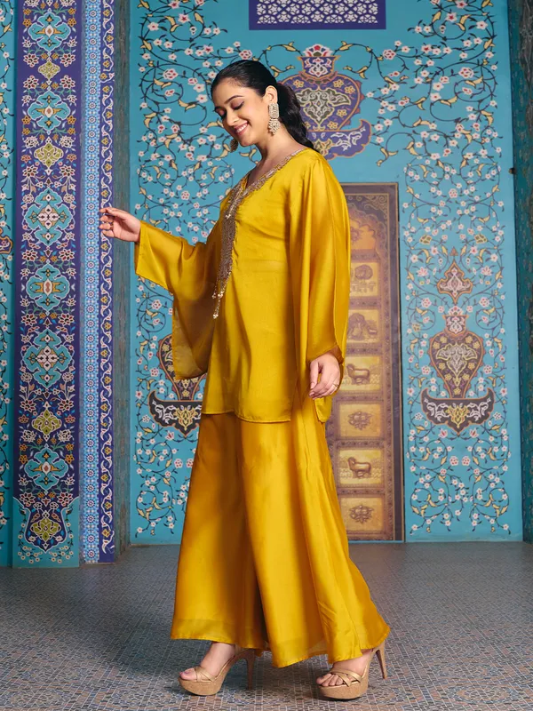 Yellow_Rangoli_Silk_Embroidered_Kurta_Palazzo_Set_For_Women