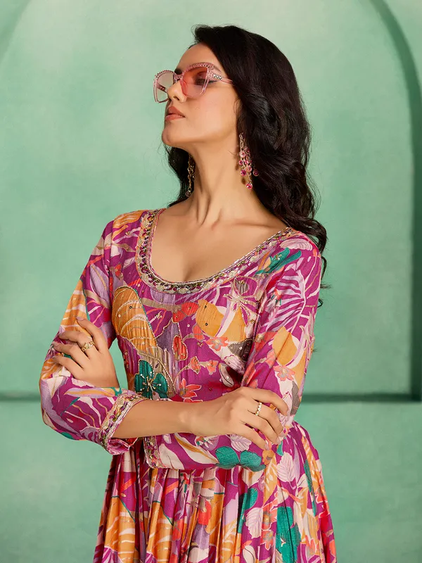Pink_Rayon_Embroidered_Kurti_Pant_Set_For_Women