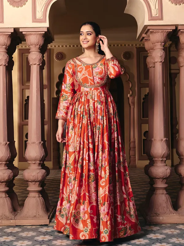 Orange_Georgette_Vatican_Print_Embroidered_Anarkali_Gown_For_Women