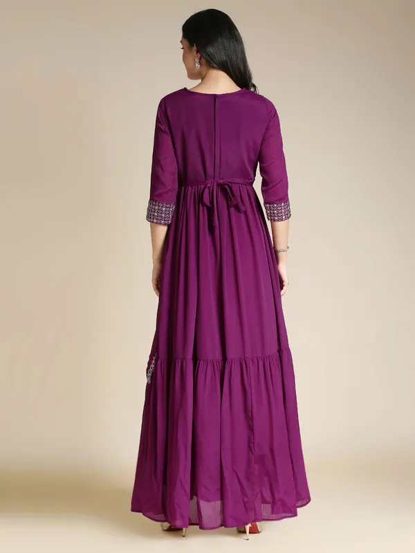 Maroon_Chinon_Chiffon_Flared_Embroidered_Gown_For_Women
