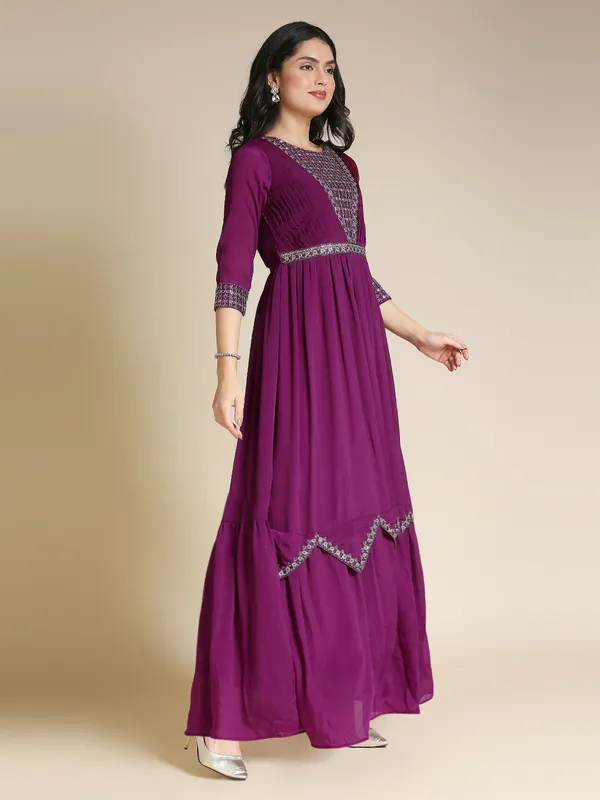 Maroon_Chinon_Chiffon_Flared_Embroidered_Gown_For_Women