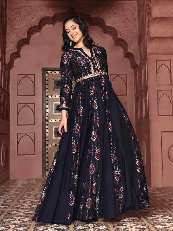 Black_Rayon_Flared_Anarkali_Embroidered_Sharara_Suit_For_Women