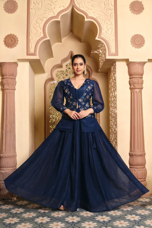 Royal_Blue_Rayon_Vichitra_Embroidered_Choli_Skirt_Set_For_Women
