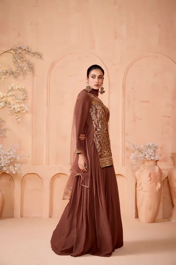 Red_Georgette_Embroidered_Skirt_Top_Dupatta_Set_For_Women