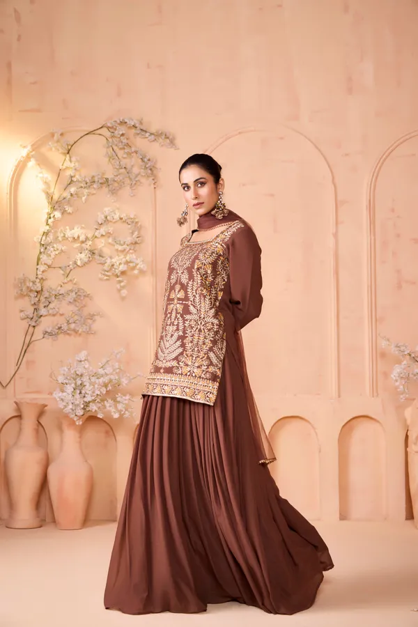 Red_Georgette_Embroidered_Skirt_Top_Dupatta_Set_For_Women