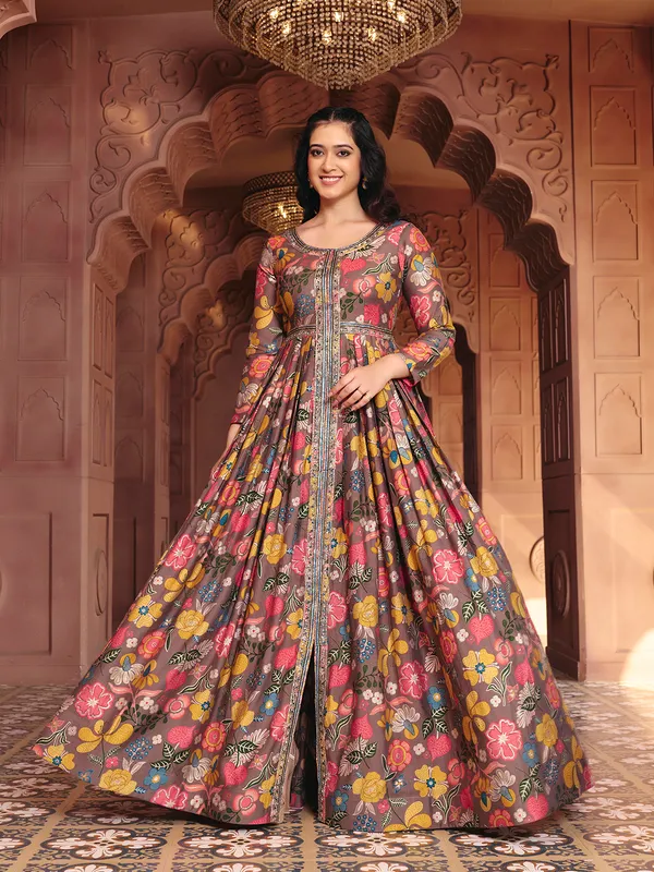 Coffee_Georgette_Flared_Anarkali_Embroidered_Gown_For_Women