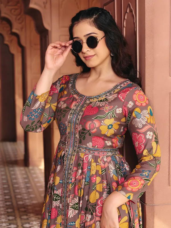 Coffee_Georgette_Flared_Anarkali_Embroidered_Gown_For_Women