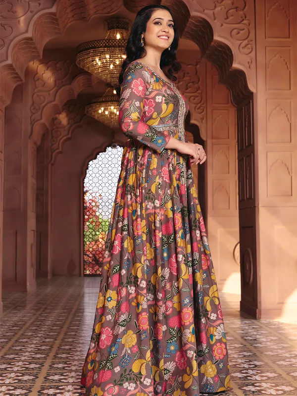 Coffee_Georgette_Flared_Anarkali_Embroidered_Gown_For_Women