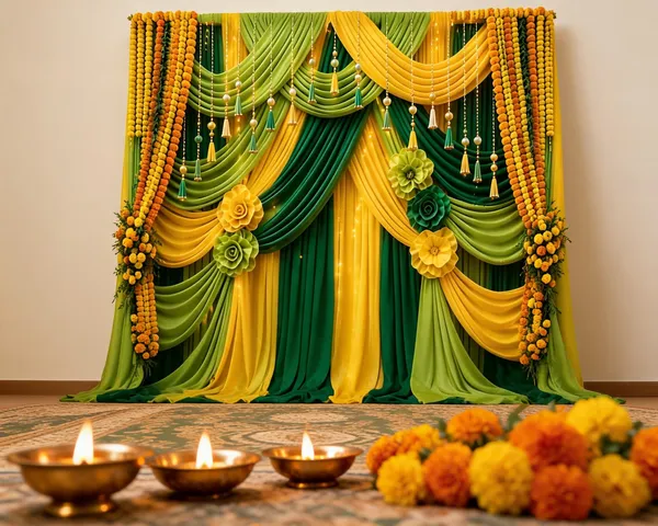 Yellow_Green_Floral_Tassel_Haldi_Backdrop_Drape_Set