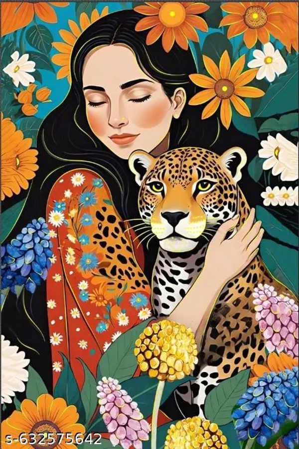 Premium_5-8_Ft_Washable_Fabric_Wall_Poster_|_Floral_Woman_&_Leopard_Art_Print