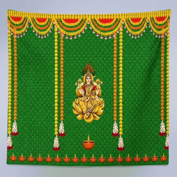 Mahalaxmi_Pooja_Backdrop_5X7_Ft_Artificial_Flower_Decoration_With_Goddess