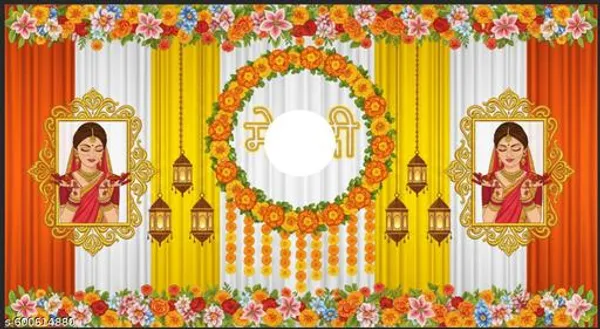 Mehendi_Backdrop_|_8X5_Ft_|_Bright_Floral,_Lantern_&_Marigold_Design
