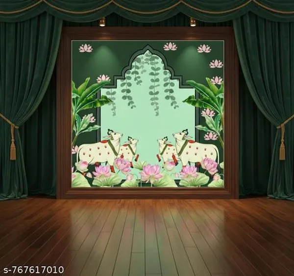 Traditional_Indian_Cow_&_Lotus_Theme_Backdrop_5X8Ft