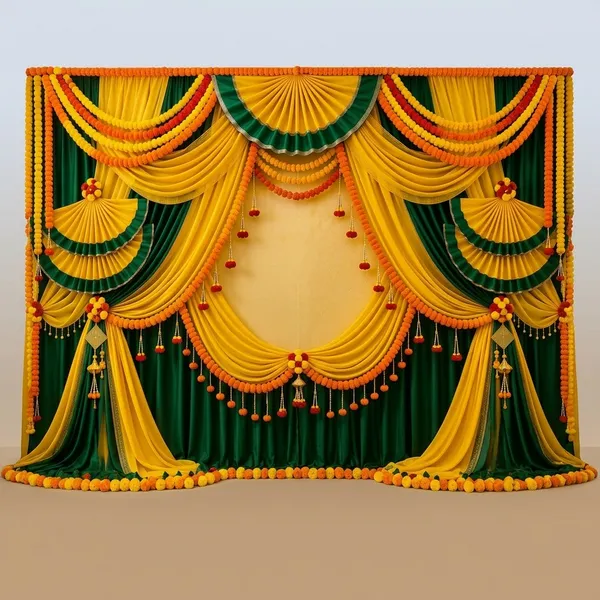 Yellow_Green_Marigold_Floral_Haldi_Ceremony_Backdrop_Decoration_Set